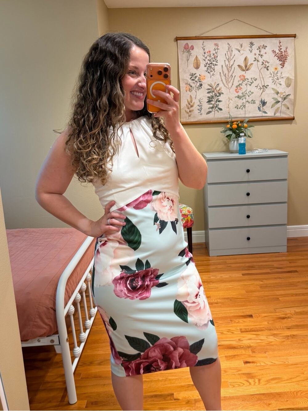 Ted Baker London Floral Bodycon Dress with Ivory Top 3 6/8